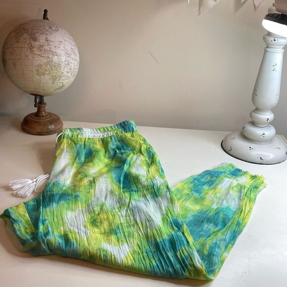 SOHO STREET XL Stretch Tie Dye Flowy Pants - Picture 1 of 13
